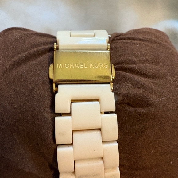 Michael Kors Gold and White Chronograph Watch main image 4